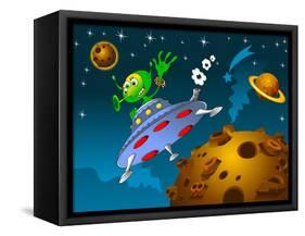 Landing of Aliens-sababa66-Framed Stretched Canvas