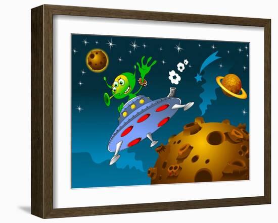 Landing of Aliens-sababa66-Framed Art Print