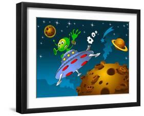 Landing of Aliens-sababa66-Framed Art Print