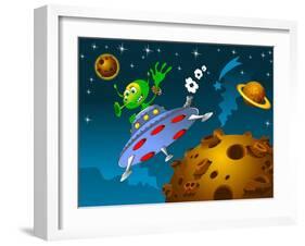 Landing of Aliens-sababa66-Framed Art Print