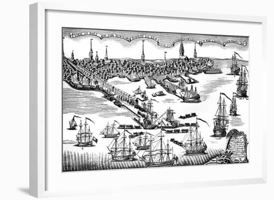 Landing of British troops at Boston harbour, 1768-Paul Revere-Framed Giclee Print