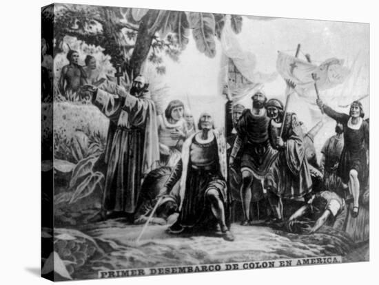 Landing of Colombus in America, (15th Centur), 1920S-null-Stretched Canvas