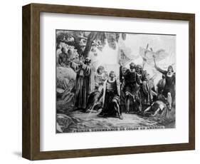 Landing of Colombus in America, (15th Centur), 1920S-null-Framed Giclee Print