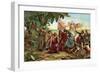 Landing of Columbus Expedition on the Island of Guanahane in 1492-null-Framed Giclee Print