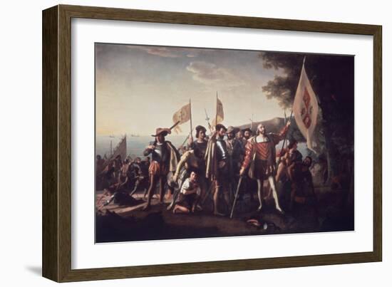 Landing of Columbus-John Vanderlyn-Framed Giclee Print