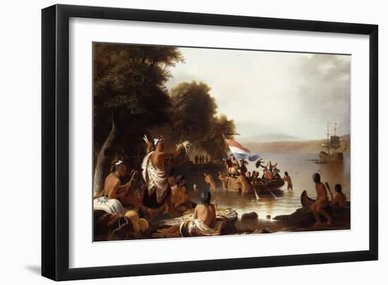 Landing of Henry Hudson, 1608 at Verplanck Point, Near Peekskill, New York-Robert Walter Weir-Framed Giclee Print