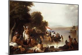 Landing of Henry Hudson, 1608 at Verplanck Point, Near Peekskill, New York-Robert Walter Weir-Mounted Giclee Print