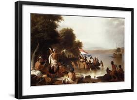 Landing of Henry Hudson, 1608 at Verplanck Point, Near Peekskill, New York-Robert Walter Weir-Framed Giclee Print