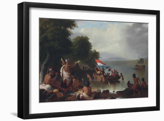 Landing of Henry Hudson, 1609, at Verplanck Point, New York, 1835 (Oil on Canvas)-Robert Walter Weir-Framed Giclee Print