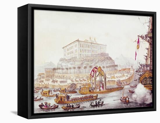 Landing of Princess Leopoldina in Rio De Janeiro, Painting by Jean-Baptiste Debret-null-Framed Stretched Canvas