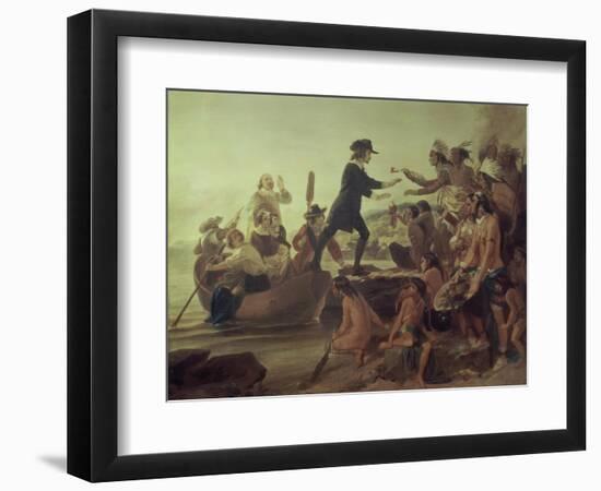 Landing of Roger Williams, 1636-Alonzo Chappel-Framed Giclee Print