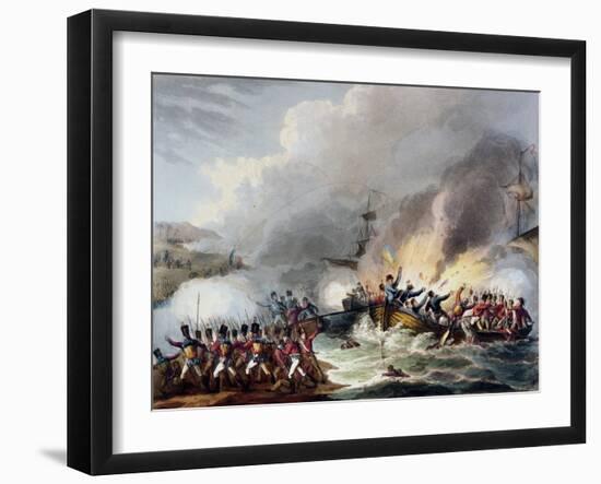 'Landing of the British Troops in Egypt, March 1801', 1815-Thomas Sutherland-Framed Giclee Print