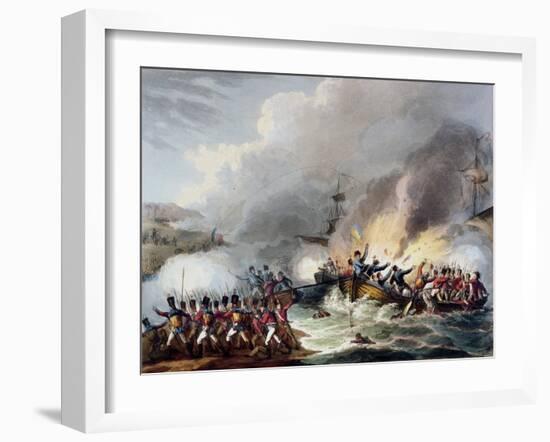 'Landing of the British Troops in Egypt, March 1801', 1815-Thomas Sutherland-Framed Giclee Print