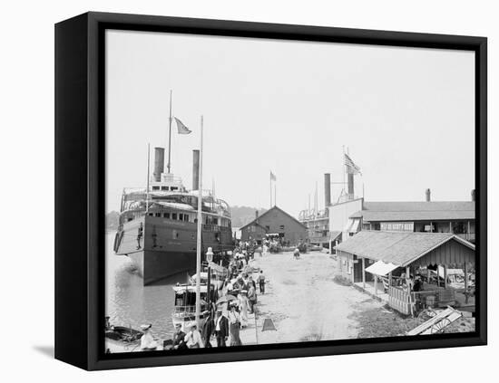 Landing of the Cleveland Toledo Boats, Put-In-Bay, Ohio-null-Framed Stretched Canvas