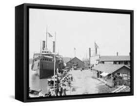 Landing of the Cleveland Toledo Boats, Put-In-Bay, Ohio-null-Framed Stretched Canvas