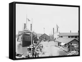 Landing of the Cleveland Toledo Boats, Put-In-Bay, Ohio-null-Framed Stretched Canvas