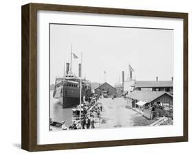 Landing of the Cleveland Toledo Boats, Put-In-Bay, Ohio-null-Framed Photo