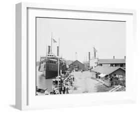 Landing of the Cleveland Toledo Boats, Put-In-Bay, Ohio-null-Framed Photo