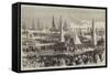 Landing of the Crown Prince and Princess of Denmark at the Custom House, Copenhagen-null-Framed Stretched Canvas