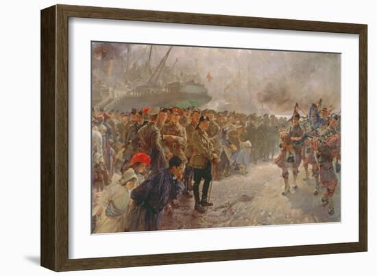 Landing of the First Canadian Division at St. Nazaire, 1915-Edgar Bundy-Framed Giclee Print