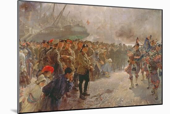 Landing of the First Canadian Division at St. Nazaire, 1915-Edgar Bundy-Mounted Giclee Print