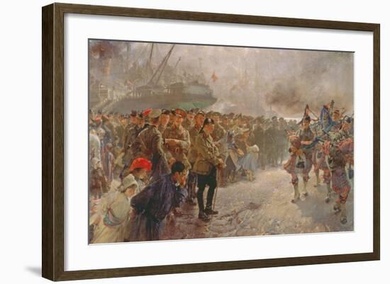 Landing of the First Canadian Division at St. Nazaire, 1915-Edgar Bundy-Framed Giclee Print