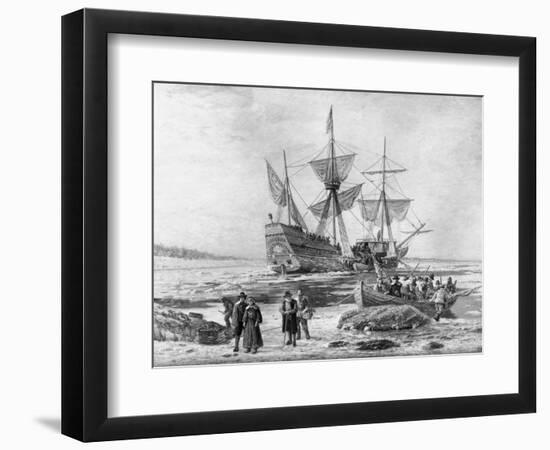 Landing of the Mayflower on 11th December 1620-null-Framed Giclee Print