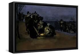 Landing of the Mayflower pilgrims-Howard Pyle-Framed Stretched Canvas