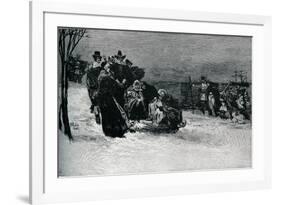 Landing of the Mayflower pilgrims-Howard Pyle-Framed Giclee Print