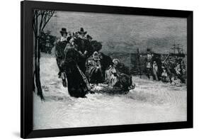 Landing of the Mayflower pilgrims-Howard Pyle-Framed Giclee Print