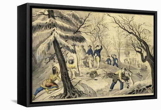 Landing of the Pilgrims at Plymouth 11Th Dec 1620-Currier & Ives-Framed Stretched Canvas