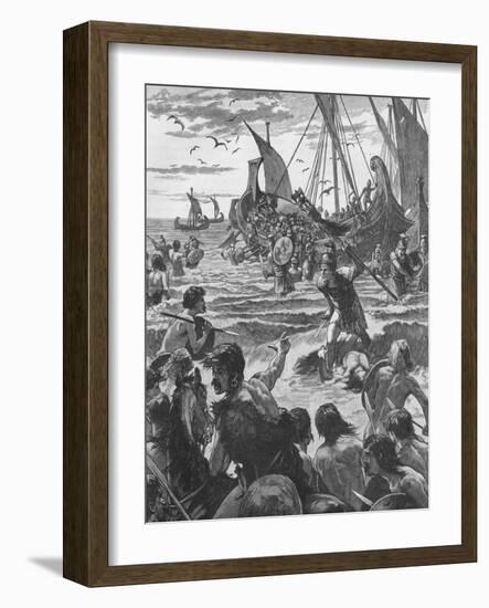 Landing of the Romans on the Coast of Kent, 43-null-Framed Giclee Print