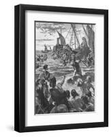 Landing of the Romans on the Coast of Kent, 43-null-Framed Premium Giclee Print