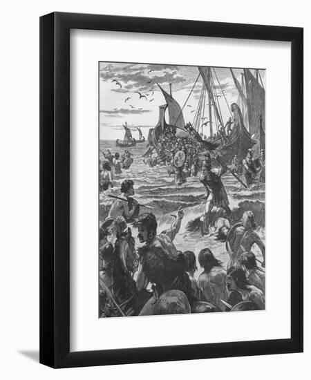 Landing of the Romans on the Coast of Kent, 43-null-Framed Premium Giclee Print