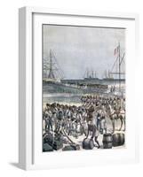 Landing of the Senegalese Troops at the New Wharf in Cotonou, Benin, 1892-Henri Meyer-Framed Giclee Print