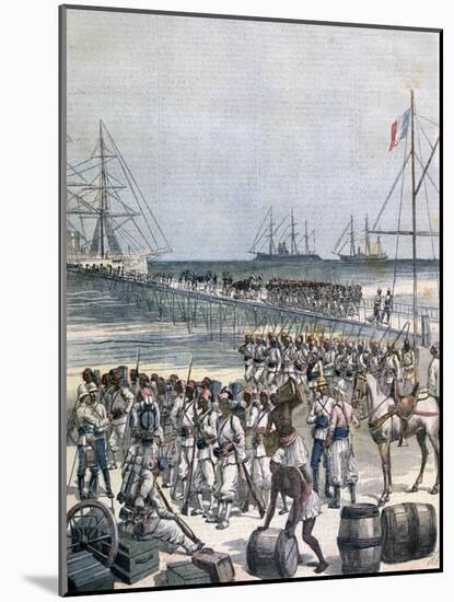 Landing of the Senegalese Troops at the New Wharf in Cotonou, Benin, 1892-Henri Meyer-Mounted Giclee Print