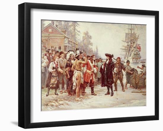 Landing of William Penn, 1682-Jean Leon Gerome Ferris-Framed Giclee Print