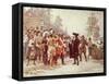 Landing of William Penn, 1682-Jean Leon Gerome Ferris-Framed Stretched Canvas