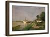 Landing Place for Steamships Near Kaisermuehlen on the Danube-Jakob Emil Schindler-Framed Giclee Print