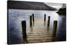 Landing Stage in Autumn at Mossdale Bay, Ullswater, Lake District Nat'l Park, Cumbria, England, UK-Mark Sunderland-Stretched Canvas