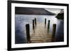 Landing Stage in Autumn at Mossdale Bay, Ullswater, Lake District Nat'l Park, Cumbria, England, UK-Mark Sunderland-Framed Photographic Print