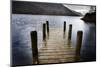 Landing Stage in Autumn at Mossdale Bay, Ullswater, Lake District Nat'l Park, Cumbria, England, UK-Mark Sunderland-Mounted Photographic Print