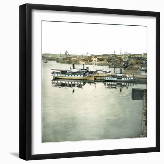 Landing Stage of Pierwik (Or Piperoik), Olso (Former Christiania), Norway-Leon, Levy et Fils-Framed Photographic Print