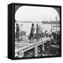 Landing Stage on the Irawaddy River, Rangoon, Burma, 1908-null-Framed Stretched Canvas