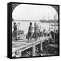 Landing Stage on the Irawaddy River, Rangoon, Burma, 1908-null-Framed Stretched Canvas