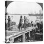 Landing Stage on the Irawaddy River, Rangoon, Burma, 1908-null-Stretched Canvas