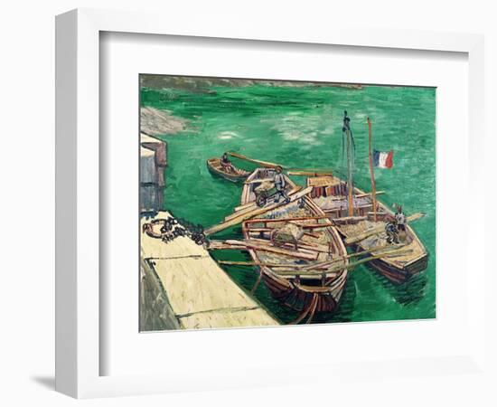 Landing Stage with Boats, c.1888-Vincent van Gogh-Framed Premium Giclee Print