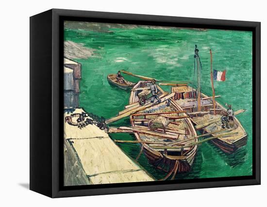 Landing Stage with Boats, c.1888-Vincent van Gogh-Framed Stretched Canvas