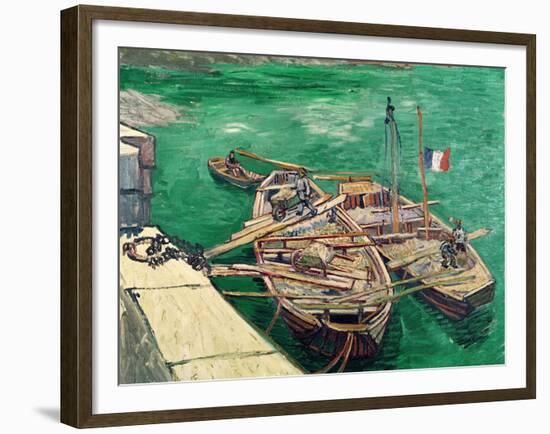 Landing Stage with Boats, c.1888-Vincent van Gogh-Framed Giclee Print