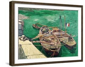 Landing Stage with Boats, c.1888-Vincent van Gogh-Framed Giclee Print